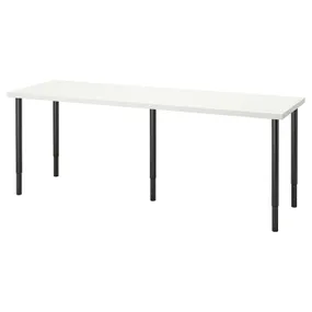 IKEA LAGKAPTEN ЛАГКАПТЕН / OLOV ОЛОВ, письмовий стіл, білий / чорний, 200x60 см 794.176.04 фото