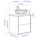 IKEA ÄNGSJÖN / LERSJÖN, тумба з висувними ящиками / мийка / змішувач, коричнева імітація дуб/чорний імітація мармуру, 62x49x79 см 095.712.79 фото thumb №7