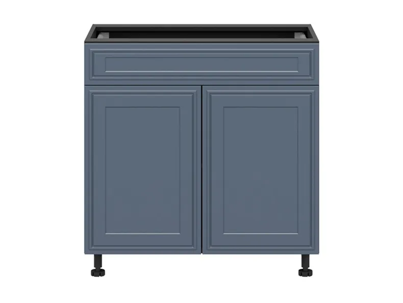 BRW Двухдверный кухонный шкаф Verdi 80 см с выдвижным ящиком mystic matt, черный/матовый FL_D1S_80/82_L/P/STB-CA/MIM фото №1