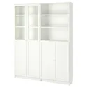 IKEA BILLY БІЛЛІ / OXBERG ОКСБЕРГ, стелаж панель / скляні дверцята, білий, 160x30x202 см 792.807.24 фото thumb №1
