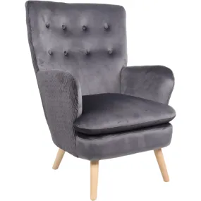 Кресло мягкое бархатное MEBEL ELITE SANTOS Velvet, Серый фото