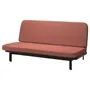 IKEA NYHAMN НІХАМН, 3-місний диван-ліжко, з пінополіуретановим матрацом / СКАРТОФТА червоний / коричневий 794.999.92 фото