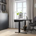 IKEA MITTZON МІТТЗОН, стіл регульований, електричний okl попелястий пофарбований чорний / чорний, 120x80 см 995.277.48 фото thumb №5