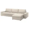 IKEA KIVIK КІВІК, 4-місний диван із кушеткою, Gunnared бежевий 194.847.81 фото thumb №1