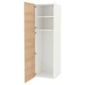 IKEA ENHET ЕНХЕТ, висока шафа з 2 дверцятами, білий/імітація. дуб, 60x62x210 см 394.354.74 фото thumb №1