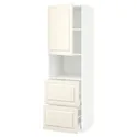 IKEA METOD МЕТОД / MAXIMERA МАКСИМЕРА, высокий шкаф д / СВЧ / дверца / 2ящика, белый / бодбинские сливки, 60x60x200 см 394.623.68 фото thumb №1