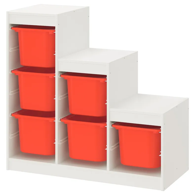 IKEA TROFAST ТРУФАСТ, шафа, білий / помаранчевий, 99x44x94 см 995.332.21 фото №1