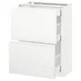 IKEA METOD МЕТОД / MAXIMERA МАКСИМЕРА, напольный шкаф / 2фасада / 3ящика, белый / Воксторп матовый белый, 60x37 см 091.128.33 фото