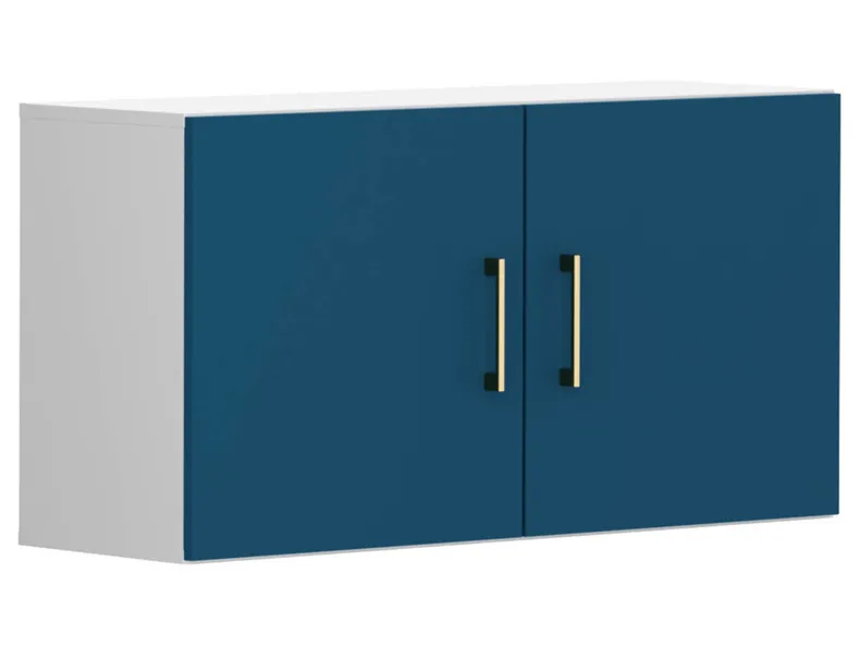 BRW Настінна шафа Modeo100 см з дверцятами біла/темно-синя SFW/100/50/30_10-BI/BLC фото №1