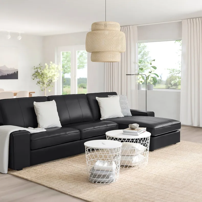 IKEA KIVIK КІВІК, 4-місний диван, з шезлонгом/Гранн/Бомстад чорний 394.431.91 фото №2