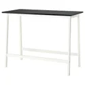 IKEA MITTZON МІТТЗОН, стіл для конференцій, окл попелястий фарбований чорний/білий, 140x68x105 см 995.330.61 фото thumb №1