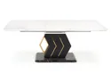 Обідній стіл розкладний HALMAR VINCENZO 160-200x90 см, білий мармур, чорна/золота ніжка фото thumb №12
