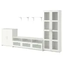 IKEA BRIMNES БРИМНЭС / BURHULT БУРГУЛЬТ, шкаф для ТВ, комбинация, белый, 338x41x190 см 593.986.73 фото thumb №1