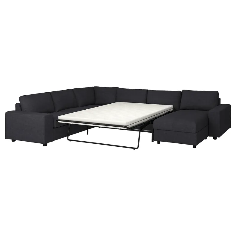 IKEA VIMLE ВИМЛЕ, углов 5-мест диван-кровать+козетка, с широкими подлокотниками/Hillared антрацит 295.442.18 фото №1