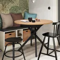 IKEA GRANSTORP ГРАНСТОРП, раздвижной стол, дуб / черный, 90 / 120x90 см 005.115.34 фото thumb №5