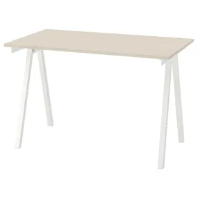 IKEA TROTTEN ТРОТТЕН, письмовий стіл, бежевий/білий, 120x70 см 494.343.89 фото