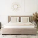 Ліжко двоспальне оксамитове MEBEL ELITE INEZ Velvet, 160x200 см, бежевий фото thumb №3