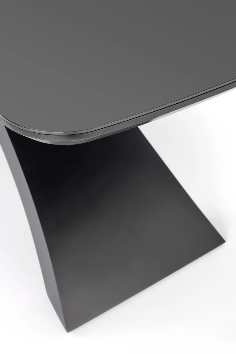 Обідній стіл розкладний HALMAR SILVESTRO 180-220x89 см, стільниця - темно-сірий, ніжка - чорний фото №7