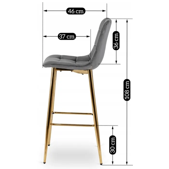 MEBEL ELITE Хокер ARIEL Сірий велюр фото №12