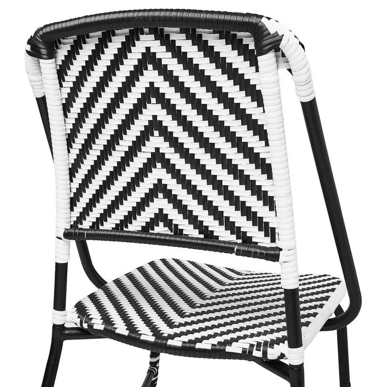 IKEA VASSHOLMEN ВАССХОЛЬМЕН, стілець, кімнатний / вуличний, чорний / білий 305.037.40 фото №4