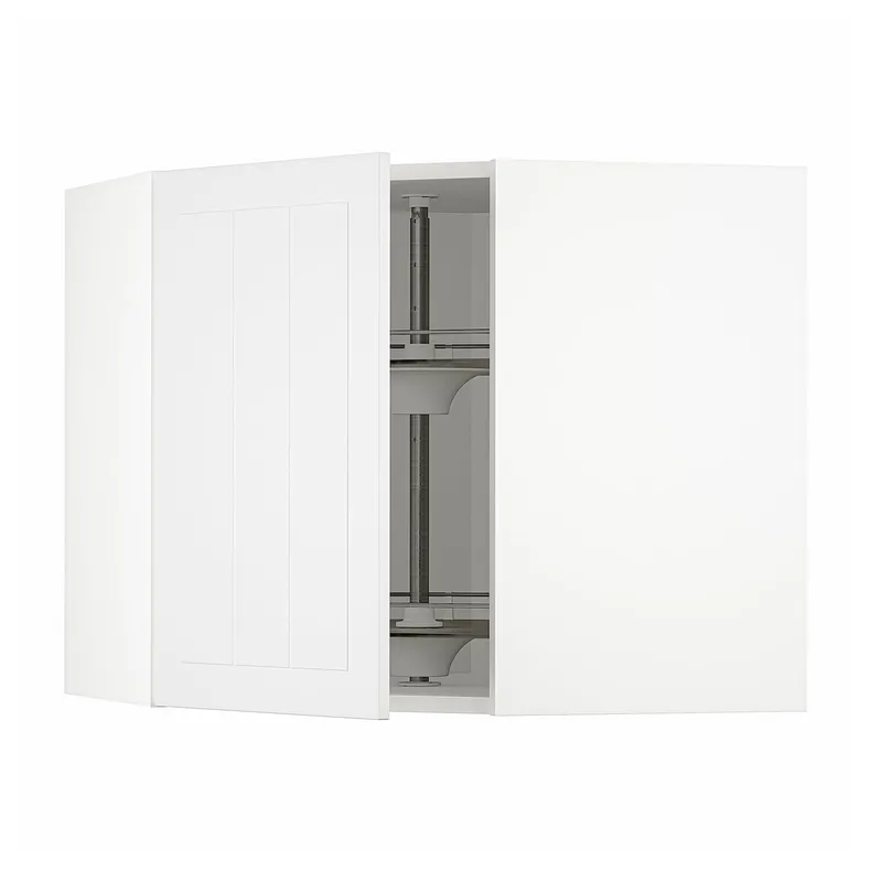 IKEA METOD МЕТОД, кутова навісна шафа, обертова, білий / стенсундський білий, 68x60 см 394.092.05 фото №1