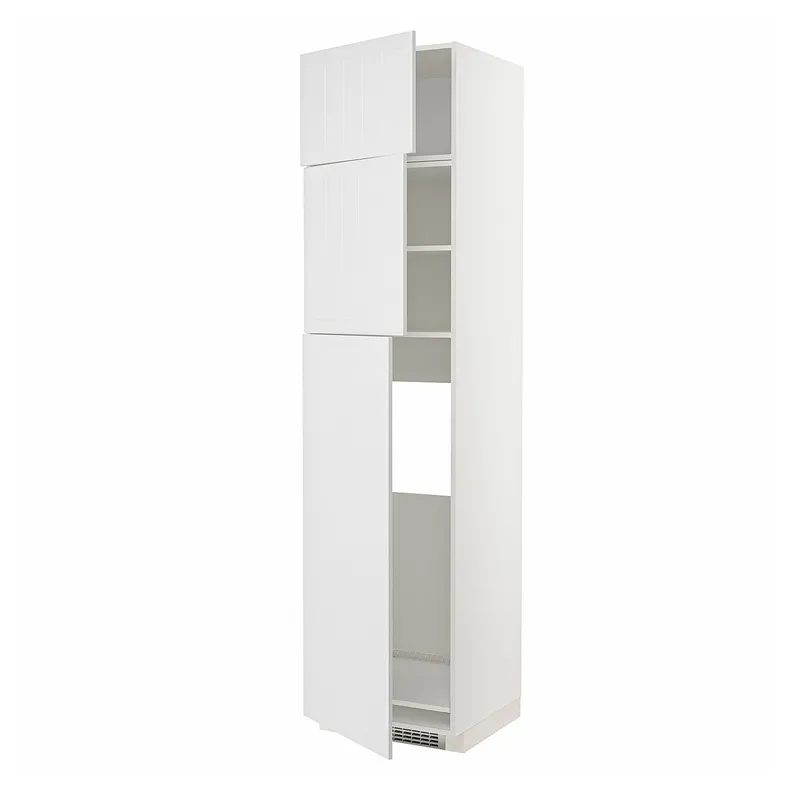 IKEA METOD МЕТОД, висока шафа для холодиль, 3 дверцят, білий / стенсундський білий, 60x60x240 см 294.610.72 фото №1
