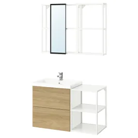 IKEA ENHET ЕНХЕТ, ванна, білий/імітація. дуб, 102x43x65 см 895.469.88 фото