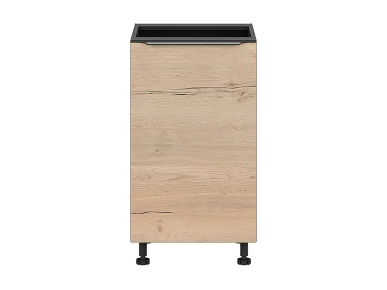BRW Sole L6 базовый кухонный шкаф 45 см правый дуб галифакс натуральный, Черный/дуб галифакс натур FM_D_45/82_P-CA/DHN фото №1