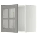 IKEA METOD МЕТОД, навесной шкаф со стеклянной дверцей, белый / бодбинский серый, 40x40 см 593.950.28 фото thumb №1