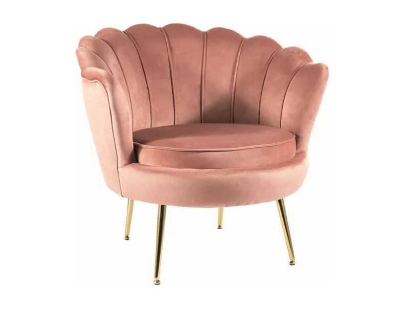 Кресло мягкое бархатное SIGNAL CAMELLIA 1, Bluvel 52 - античный розовый фото №1