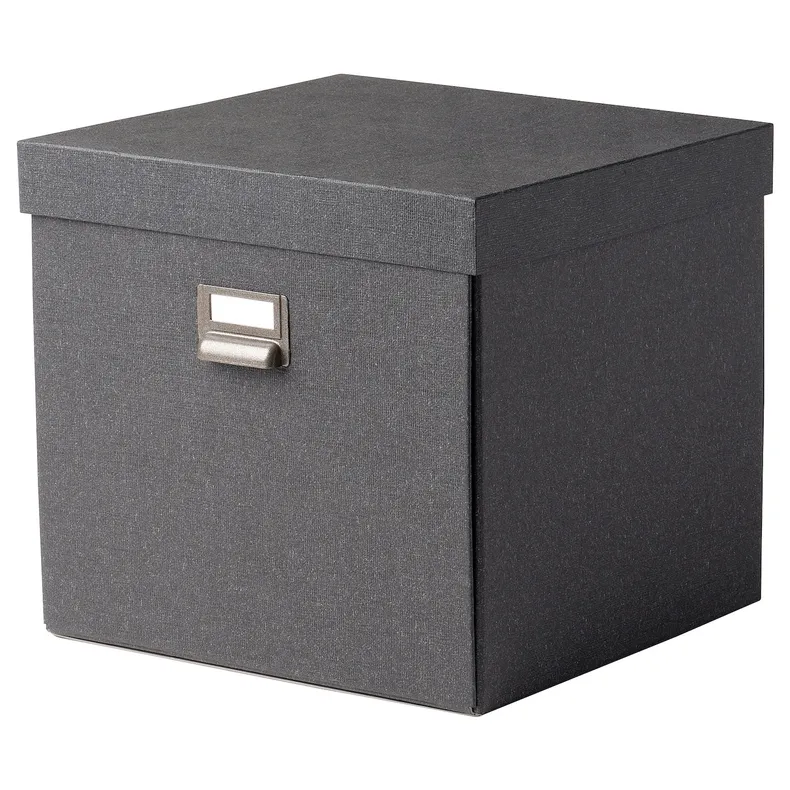 IKEA TJOG ЧУГ, коробка с крышкой, тёмно-серый, 32x31x30 см 204.776.71 фото №1