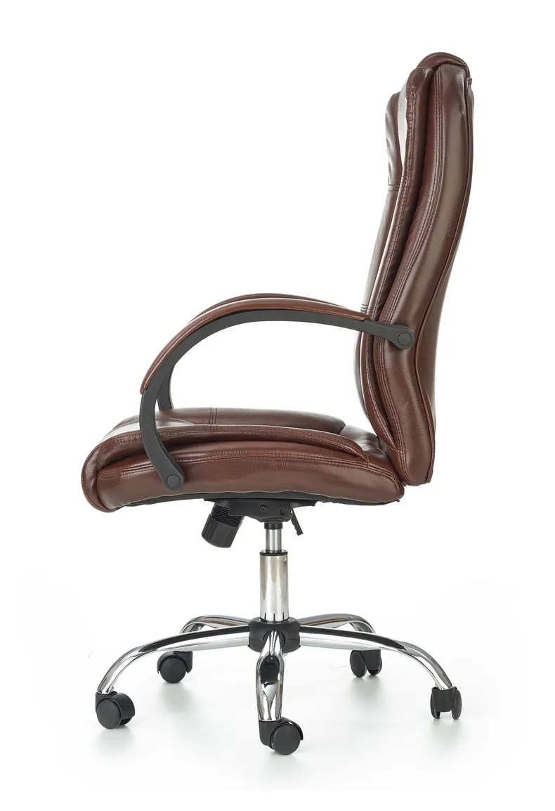 Крісло комп'ютерне офісне обертове HALMAR RELAX коричневий, екошкіра фото №2