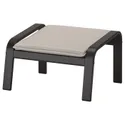 IKEA POÄNG ПОЕНГ, крісло та підставка для ніг, чорно-коричневий / КНІСА світло-бежевий 194.842.34 фото thumb №5