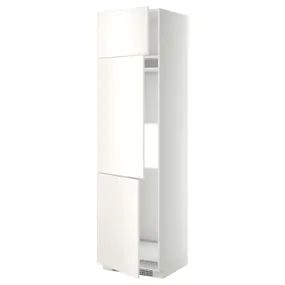 IKEA METOD МЕТОД, шафа висока для холод / мороз із 3 дв, білий / ВЕДДІНГЕ білий, 60x60x220 см 994.639.11 фото