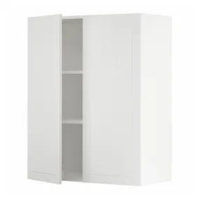 IKEA METOD МЕТОД, навісна шафа з полицями / 2 дверцят, білий / стенсундський білий, 80x100 см 494.626.88 фото