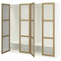 IKEA PAX ПАКС / TONSTAD ТОНСТАД, гардероб, комбинация, белое/дубовое стекло, 200x60x201 см 495.493.66 фото thumb №1