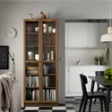 IKEA BILLY БИЛЛИ / OXBERG ОКСБЕРГ, стеллаж со стеклянными дверцами, коричневый орех, 80x30x202 см 394.833.18 фото thumb №3