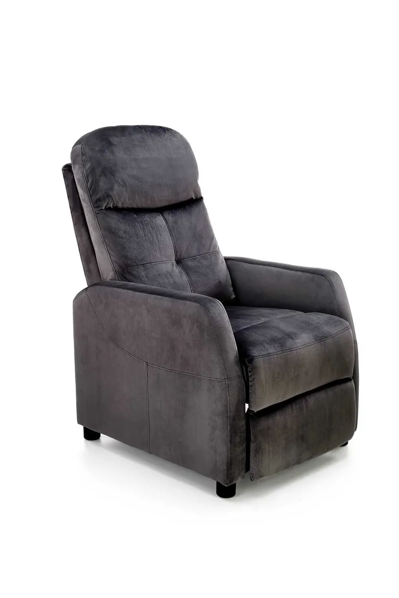 Кресло реклайнер мягкое раскладное HALMAR FELIPE 2, черный фото №4