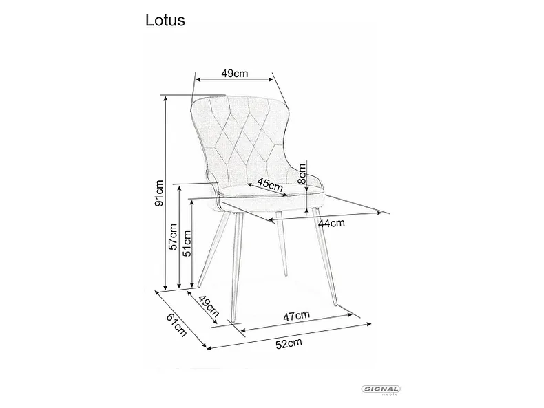 Кухонное Кресло SIGNAL LOTUS Velvet, Bluvel 85 - бирюзовый фото №2