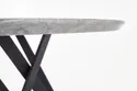 Стіл обідній круглий HALMAR GUSTIMO 140x140 см, стільниця - попелястий мармур, каркас - чорний фото thumb №11