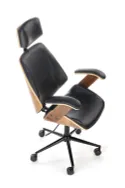Крісло комп'ютерне офісне обертове HALMAR IGNAZIO, горіховий чорний, екошкіра фото thumb №10