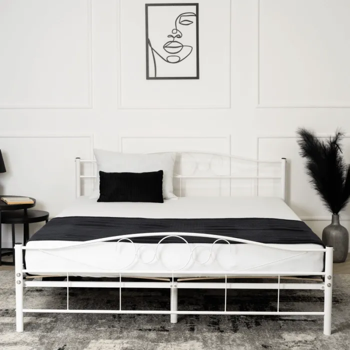 Кровать металлическая MEBEL ELITE GRIFFIN, 160x200 см, Белый фото №4