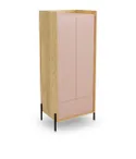 Шкаф HALMAR MOBIUS 2D 78x60 см, корпус : натуральный гикори, фасады - античный розовый фото thumb №1