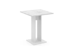 Стол обеденный SIGNAL Fiesta, 67х67 см, белый, эффект мрамора фото