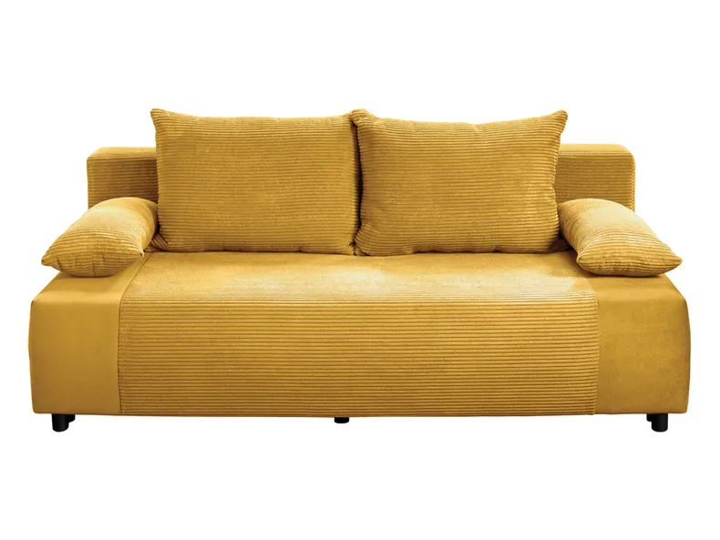 BRW Трехместный диван-кровать Gapi с ящиком для хранения велюровый вельвет желтый SO3-GAPI-LX_3DL-G2-POSO_43 фото №1