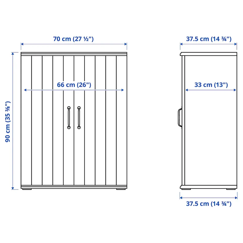 IKEA SKRUVBY СКРУВБИ, шкаф для ТВ, комбинация, черный и синий, 226x38x90 см 794.946.02 фото №7