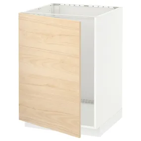 IKEA METOD МЕТОД, підлогова шафа для мийки, білий / АСКЕРСУНД під світлий ясен, 60x60 см 894.659.15 фото