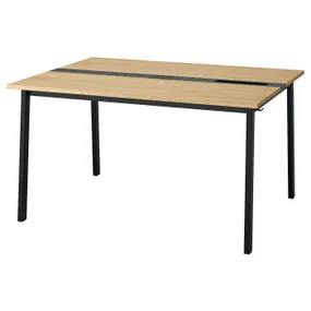 IKEA MITTZON МІТТЗОН, стіл для конференцій, okl дуб/чорний, 140x108x75 см 995.334.00 фото