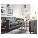 IKEA LANDSKRONA ЛАНДСКРУНА, 3-місний диван, ГУННАРЕД темно-сірий / металевий 592.703.06 фото thumb №4