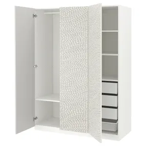 IKEA PAX ПАКС / MISTUDDEN МІСТУДДЕН, гардероб, комбінація, білий/сірий візерунок, 150x60x201 см 195.210.62 фото